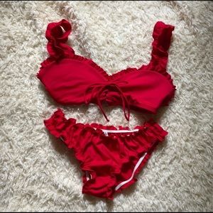 Red Reformation Bikini Two Piece Small
